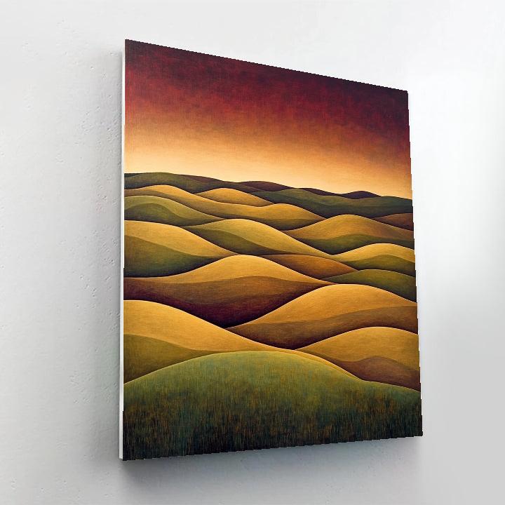 Nandalal Bose Inspired Terraced Fields At Dusk Paint by numbers kits