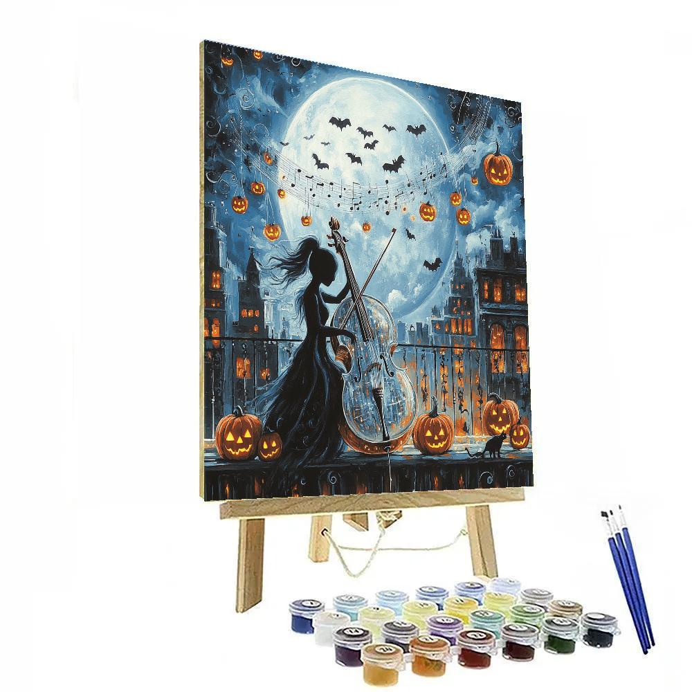 Rooftop Orchestra With A Haunted Cello Painting by numbers kit