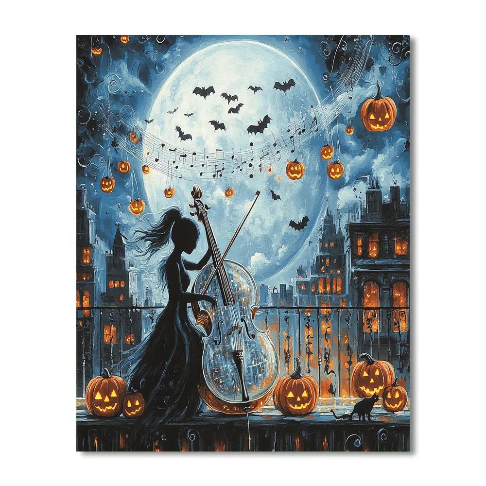 Rooftop Orchestra With A Haunted Cello Painting by numbers kit