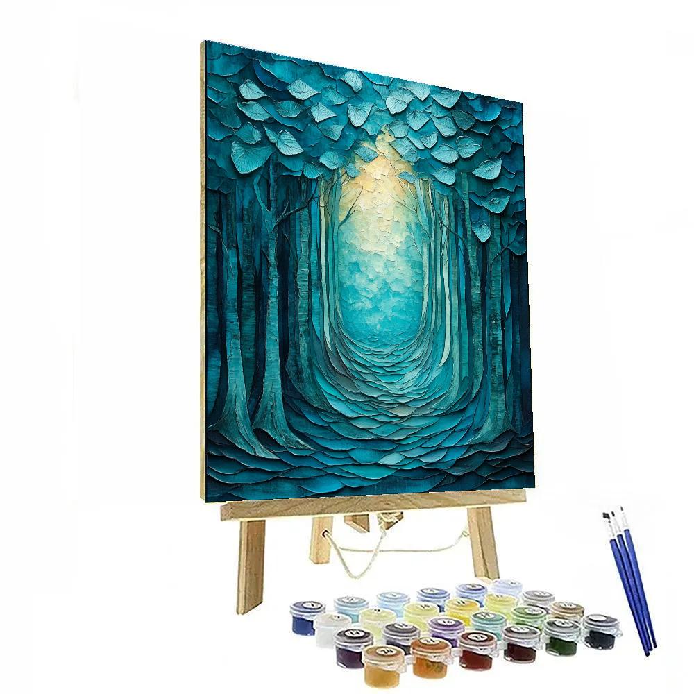 Max Ernst Inspired Nocturnal Dream Forest paint by color