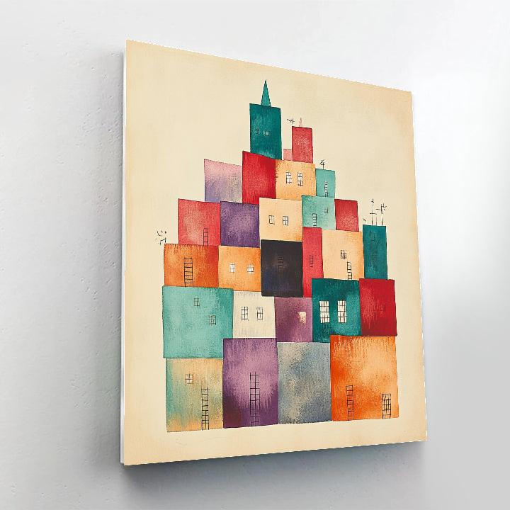 Paul Klee Inspired Abstract City Of Books Number painting