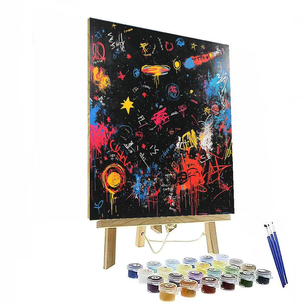 Jean-Michel Basquiat Inspired Cosmic Echoes Of Identity painting number kit
