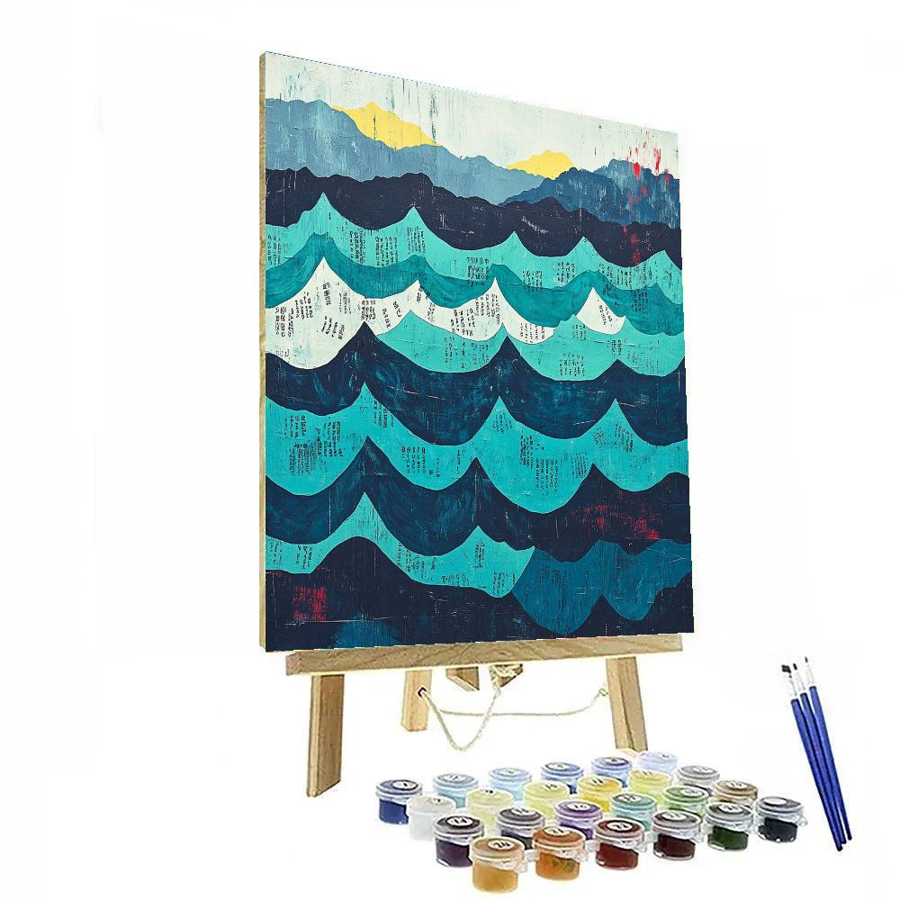 Jean-Michel Basquiat Inspired Ocean Of Unspoken Thoughts paint by color