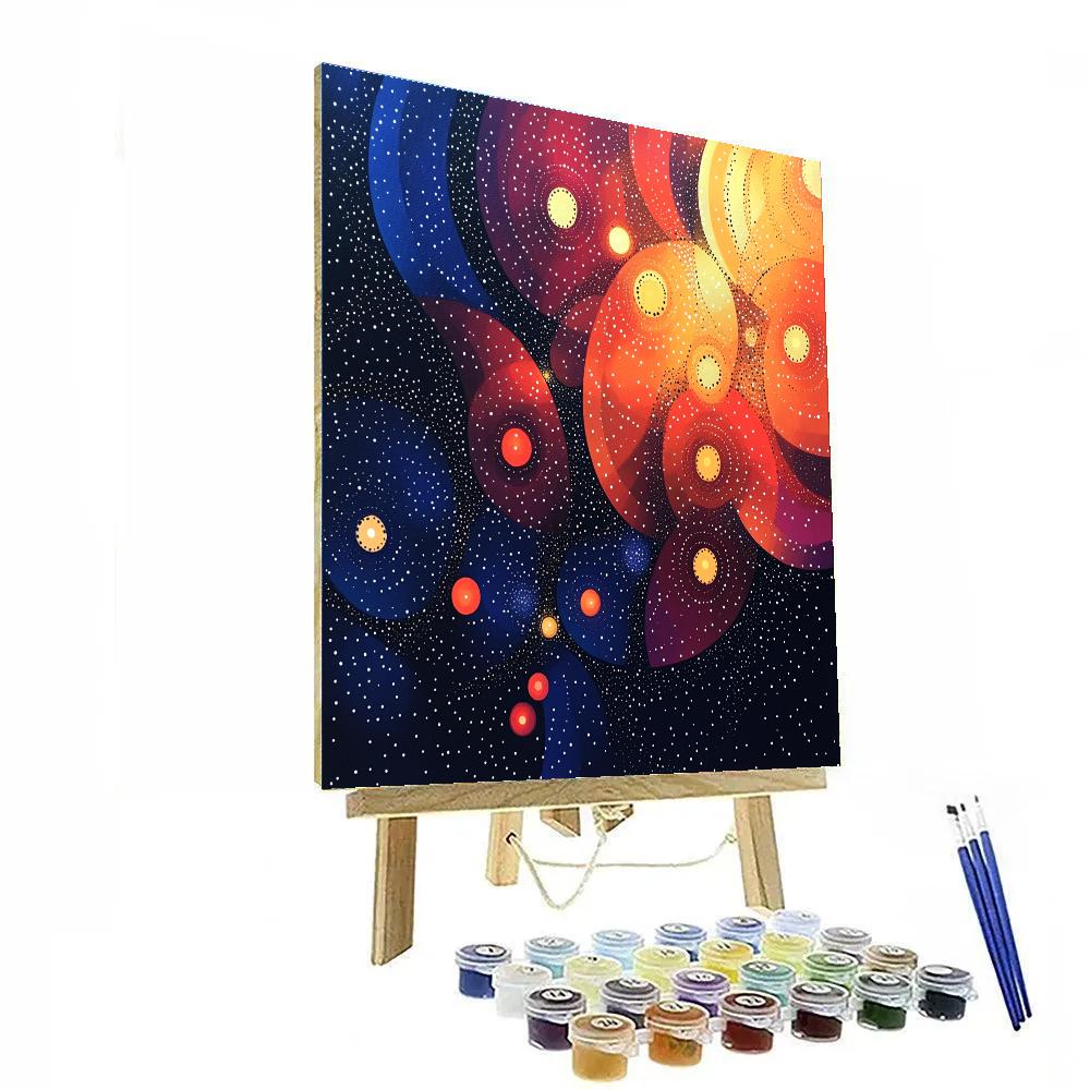 Yayoi Kusama Inspired Pulsating Nebula Grid DIY paint by numbers