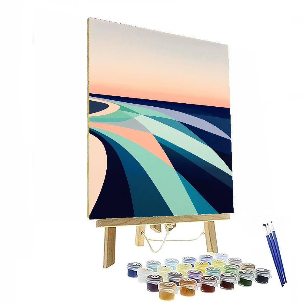 Georges Seurat Inspired Tidal Geometry At Dusk painting number kit
