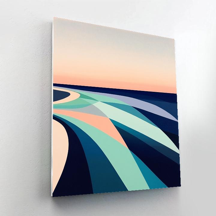 Georges Seurat Inspired Tidal Geometry At Dusk painting number kit
