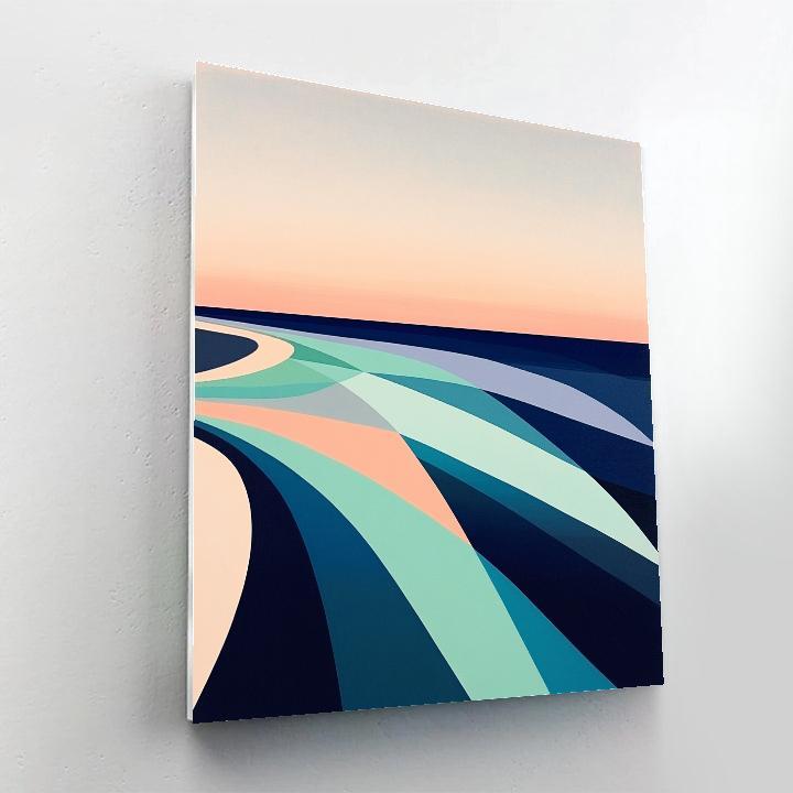Georges Seurat Inspired Tidal Geometry At Dusk painting number kit