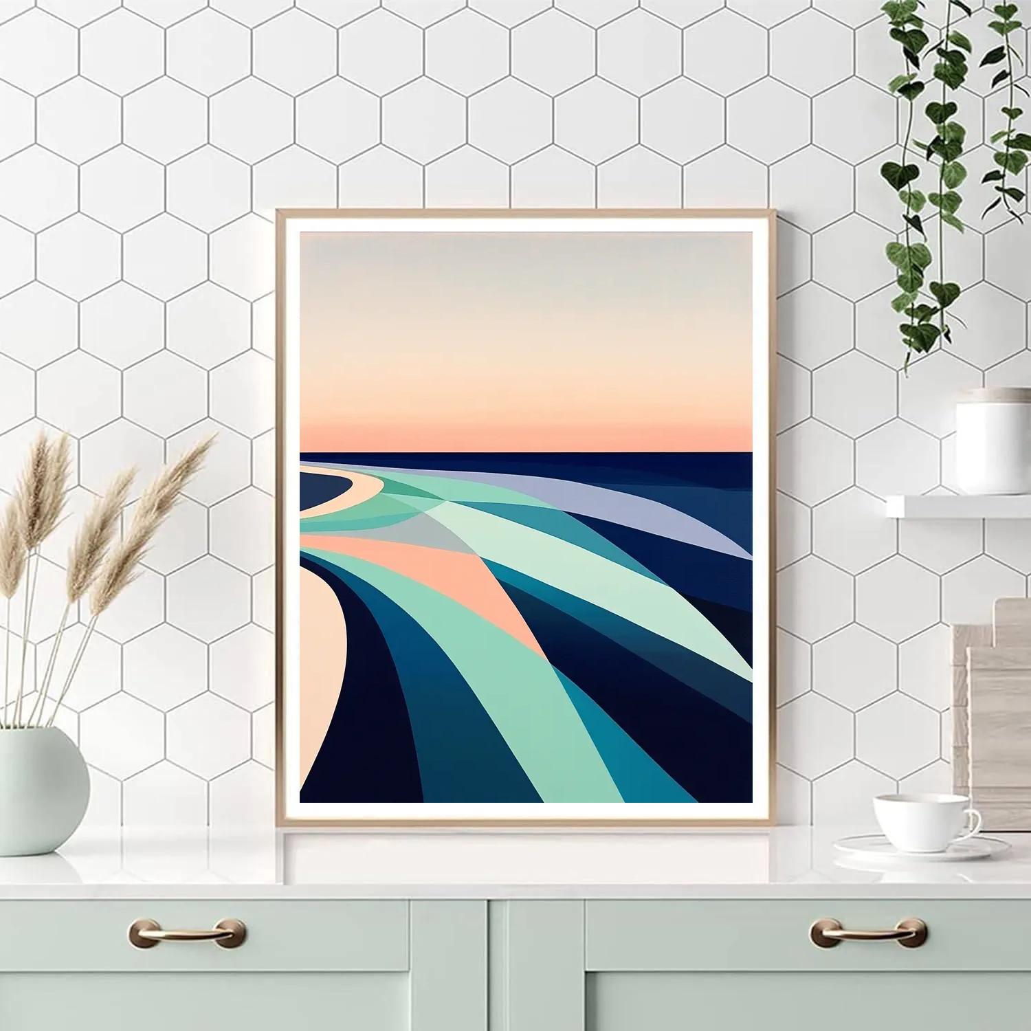 Georges Seurat Inspired Tidal Geometry At Dusk painting number kit