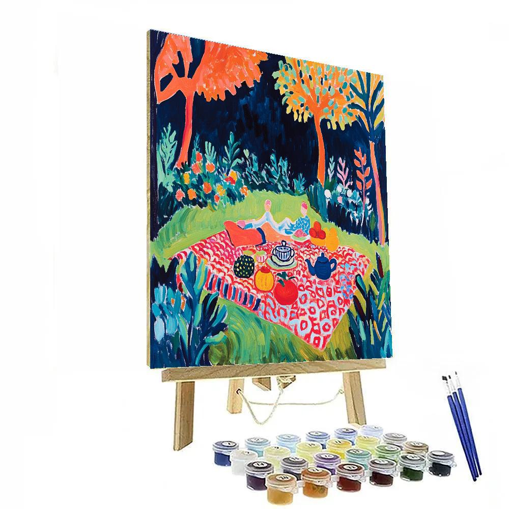 Matisse Inspired Joyful Garden Picnic paint by number