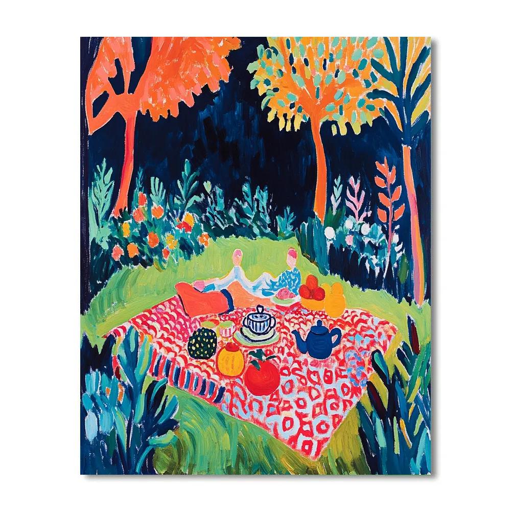 Matisse Inspired Joyful Garden Picnic paint by number