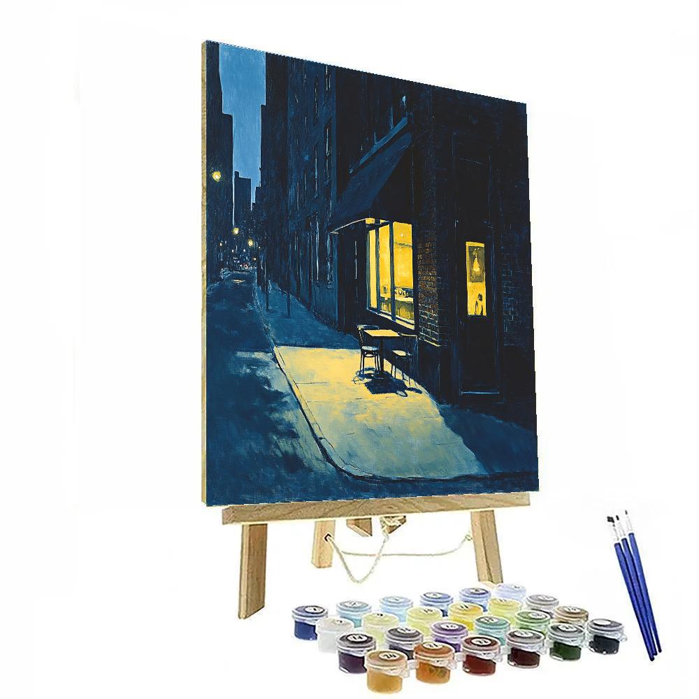 Edward Hopper Inspired Night Cafe Street Numbered painting kits