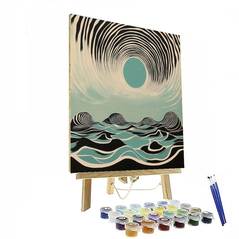 M.C. Escher Inspired Celestial Tessellation Waves Paint by numbers art