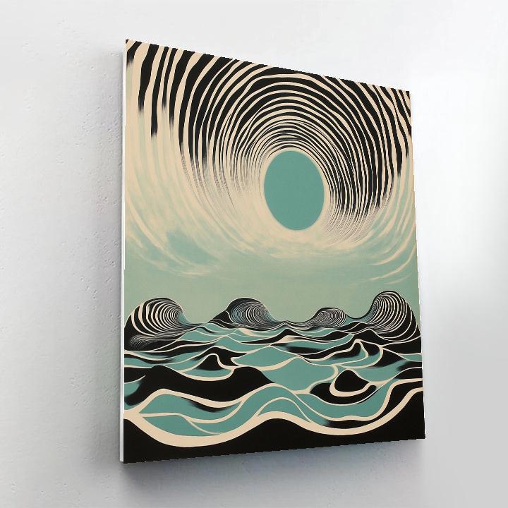 M.C. Escher Inspired Celestial Tessellation Waves Paint by numbers art