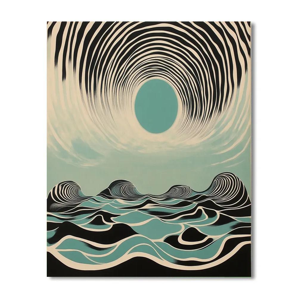 M.C. Escher Inspired Celestial Tessellation Waves Paint by numbers art