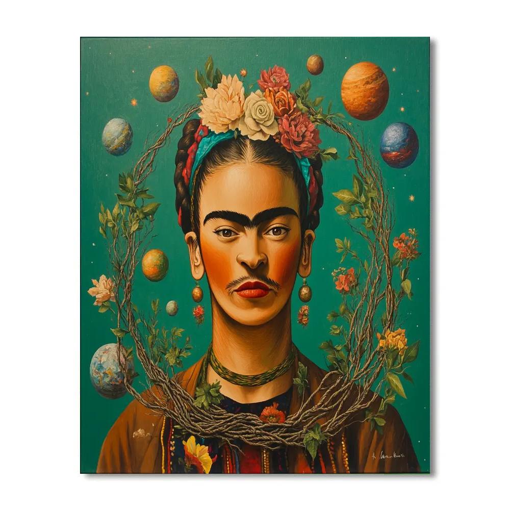 Frida Kahlo Inspired Mythic Self Portrait With Planets Numbered painting kits