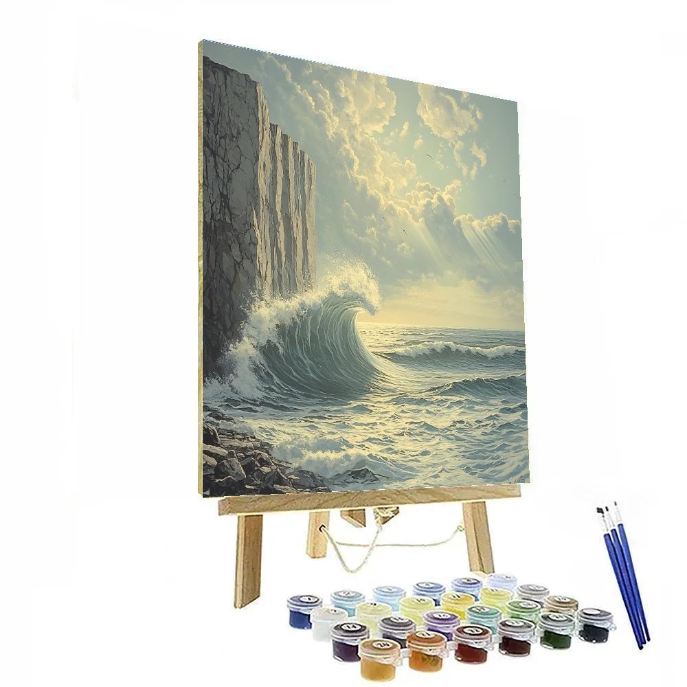 Michelangelo Inspired Meteoric Wave Cliff Number painting