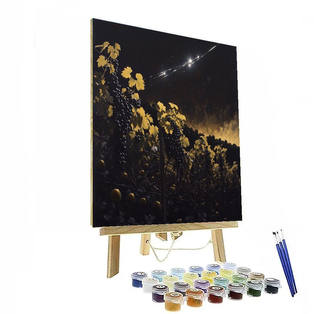 Caravaggio Inspired Meteor Shower Over Vine Hills paint by number