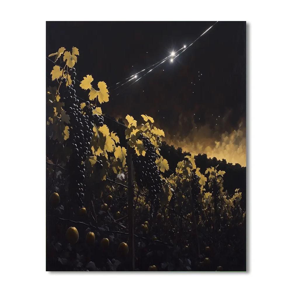 Caravaggio Inspired Meteor Shower Over Vine Hills paint by number