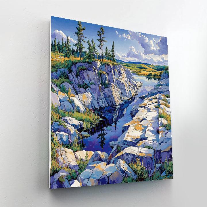 Franklin Carmichael Inspired Quartz Ridge Above Sapphire Bay Number painting