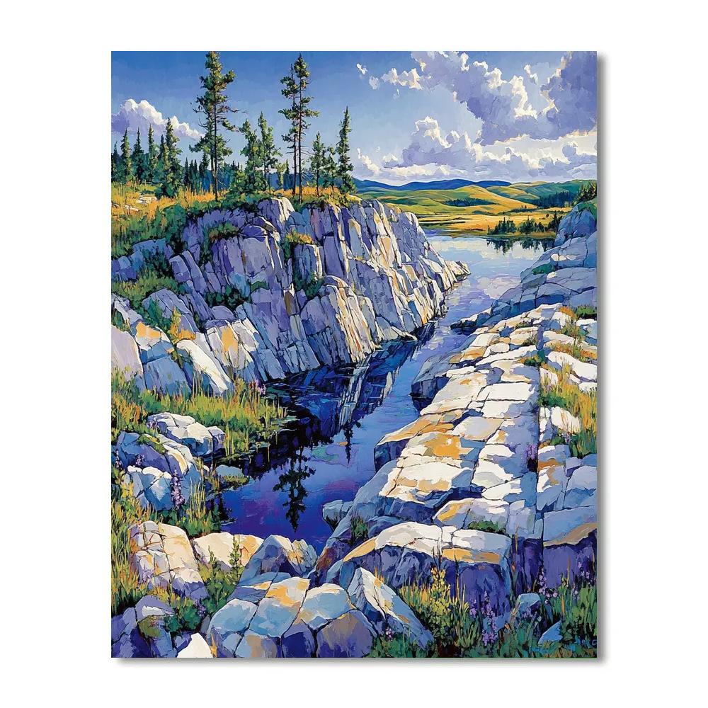 Franklin Carmichael Inspired Quartz Ridge Above Sapphire Bay Number painting