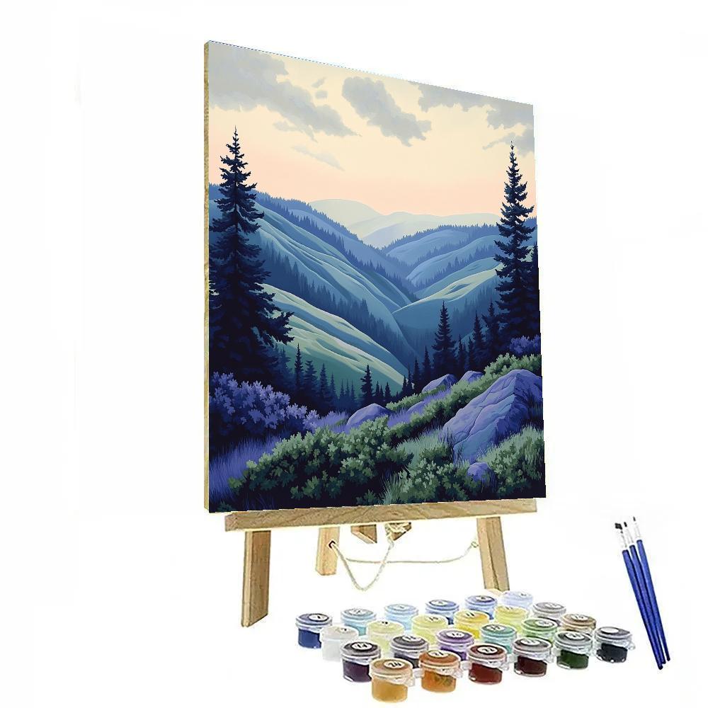 J E H MacDonald Inspired Morning Mist Over Spruce Valley Painting by numbers kit