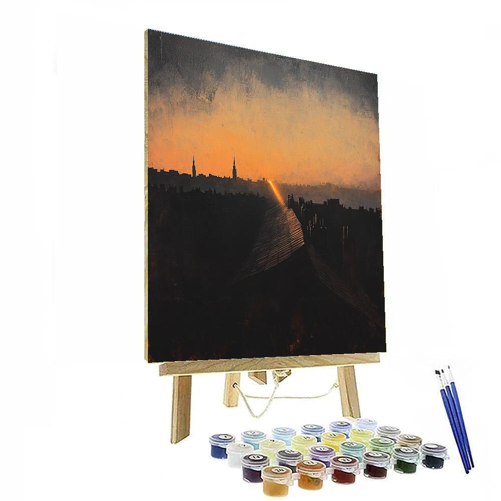 Caravaggio Inspired Citylights Mist Horizon paint by numbers