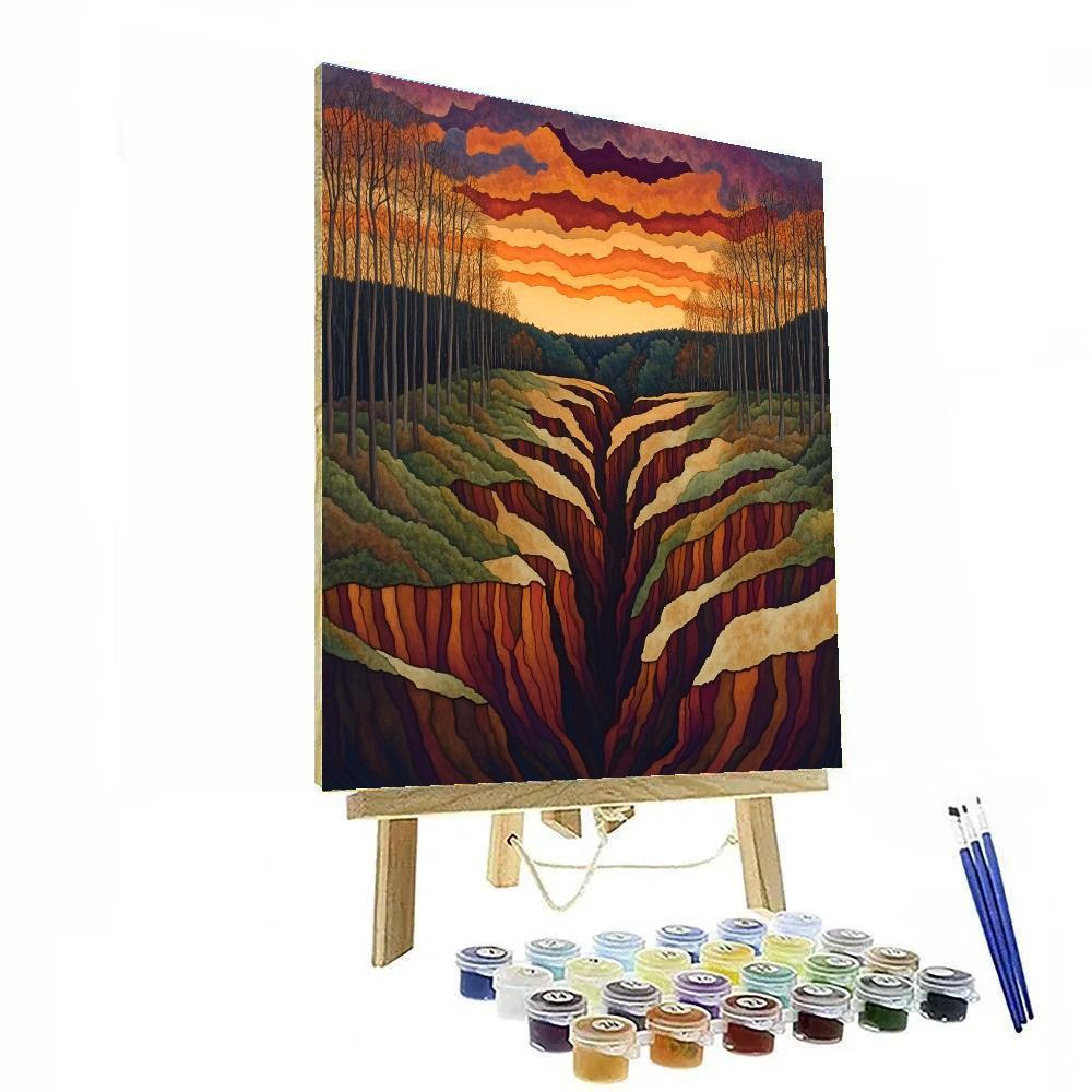 Frederick Varley Inspired Ember Sky Over Autumn Ravine Numbered painting kits