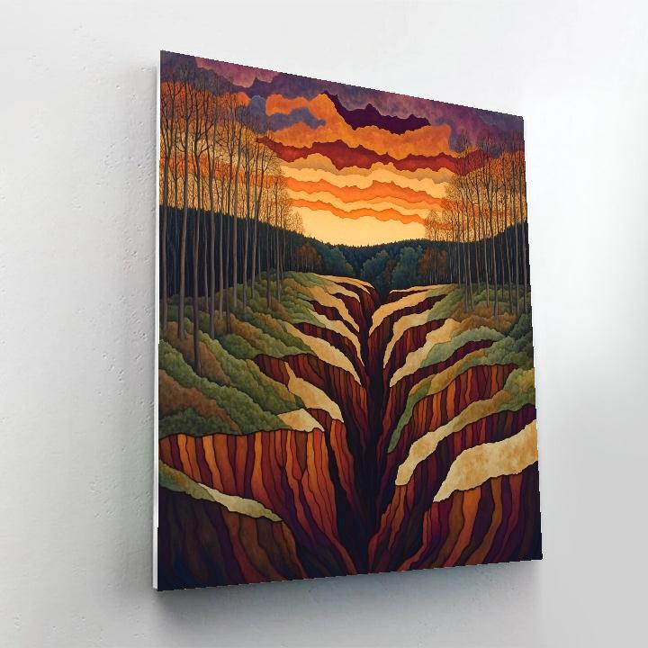 Frederick Varley Inspired Ember Sky Over Autumn Ravine Numbered painting kits
