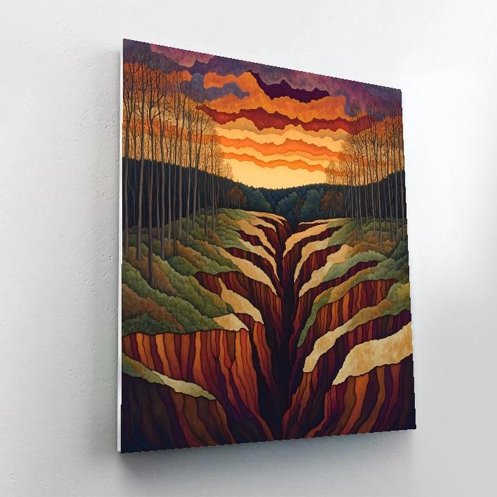 Frederick Varley Inspired Ember Sky Over Autumn Ravine Numbered painting kits