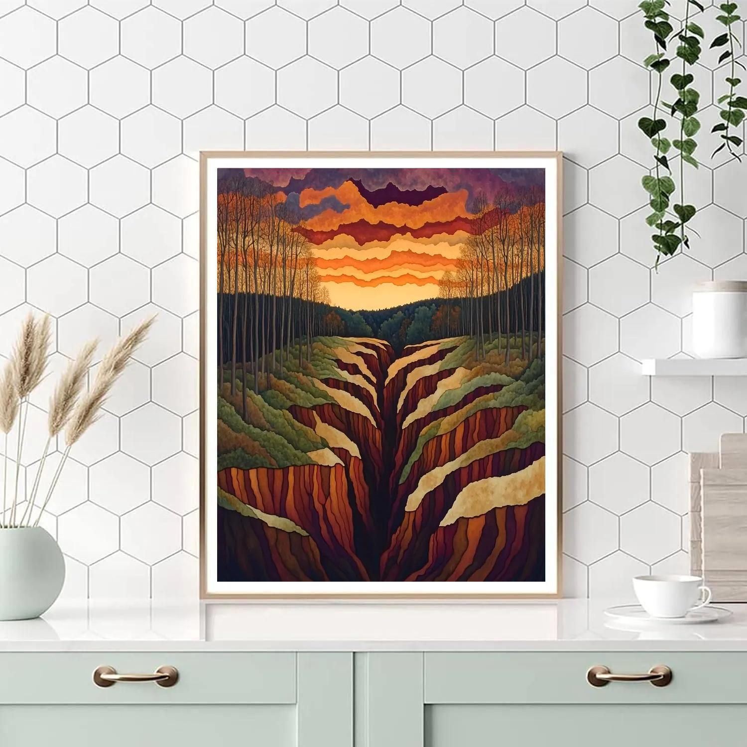 Frederick Varley Inspired Ember Sky Over Autumn Ravine Numbered painting kits