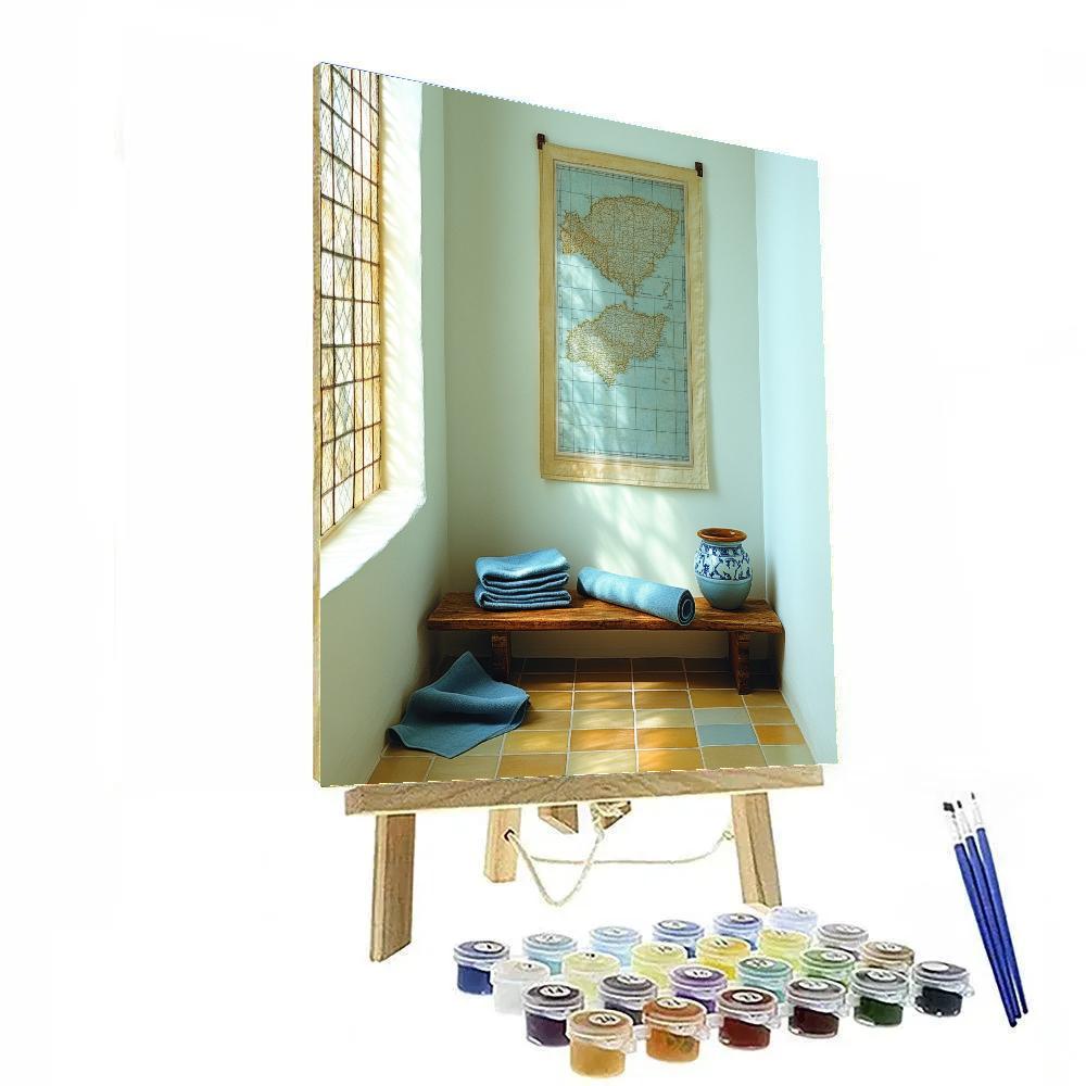 Johannes Vermeer Inspired Sunlit Delft Window With Quiet Map Paint by numbers art