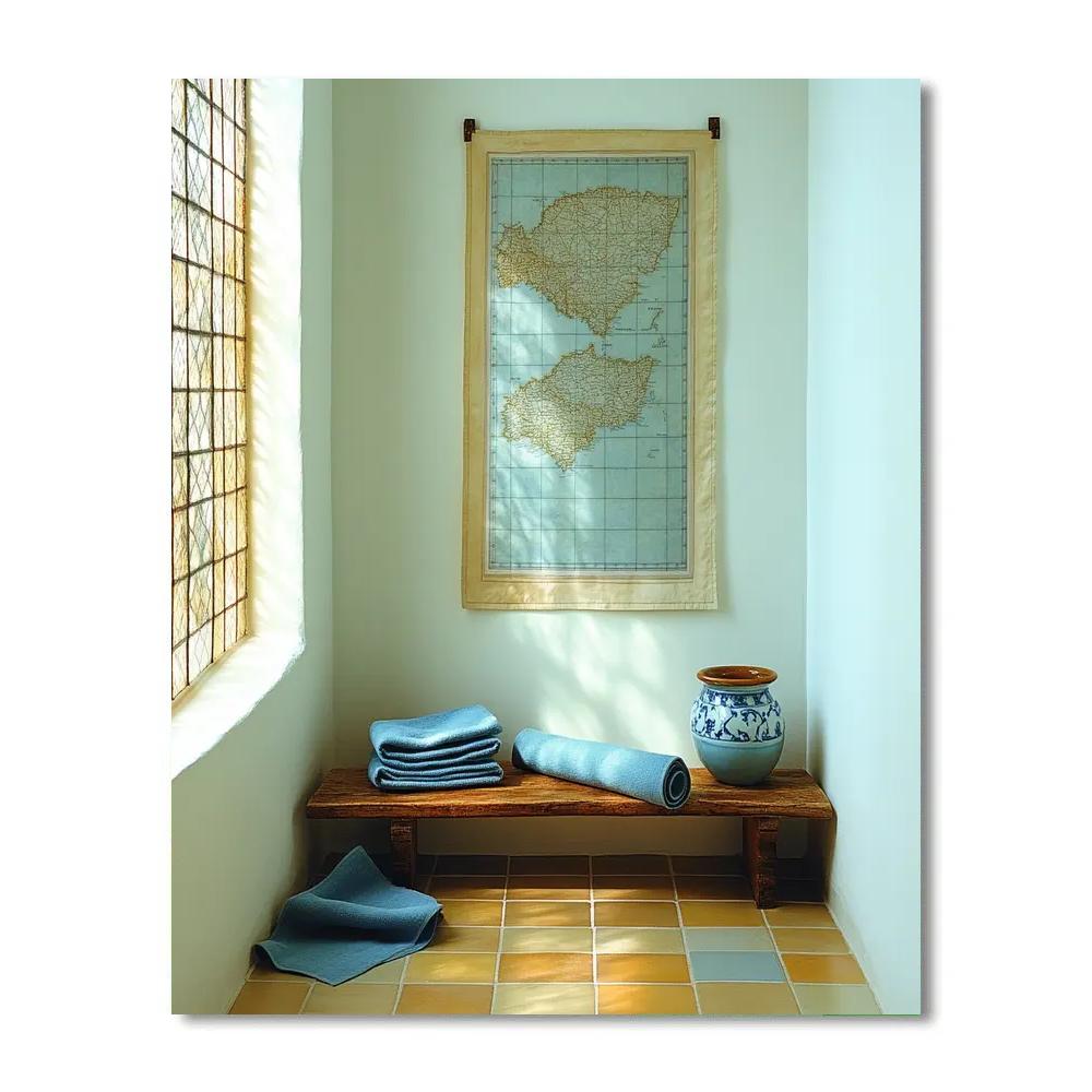 Johannes Vermeer Inspired Sunlit Delft Window With Quiet Map Paint by numbers art
