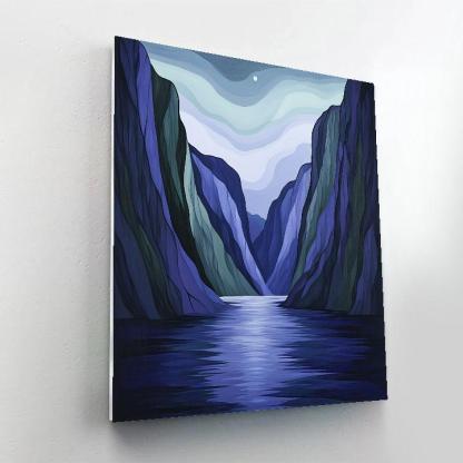 Frederick Varley Inspired Mist Rising From Moonlit Fjord Painting by numbers kit