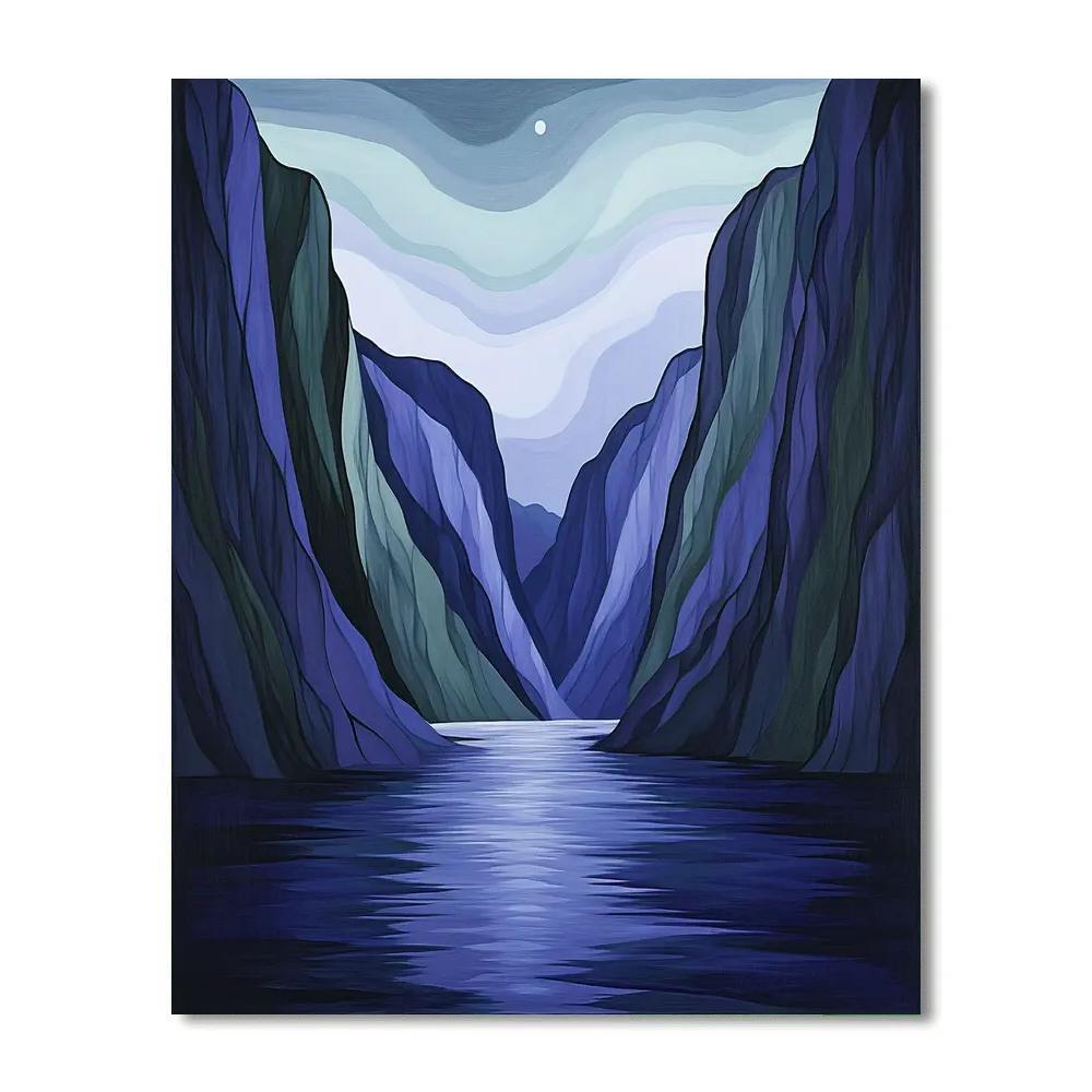 Frederick Varley Inspired Mist Rising From Moonlit Fjord Painting by numbers kit