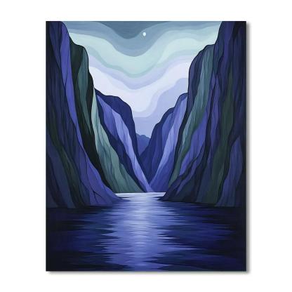 Frederick Varley Inspired Mist Rising From Moonlit Fjord Painting by numbers kit