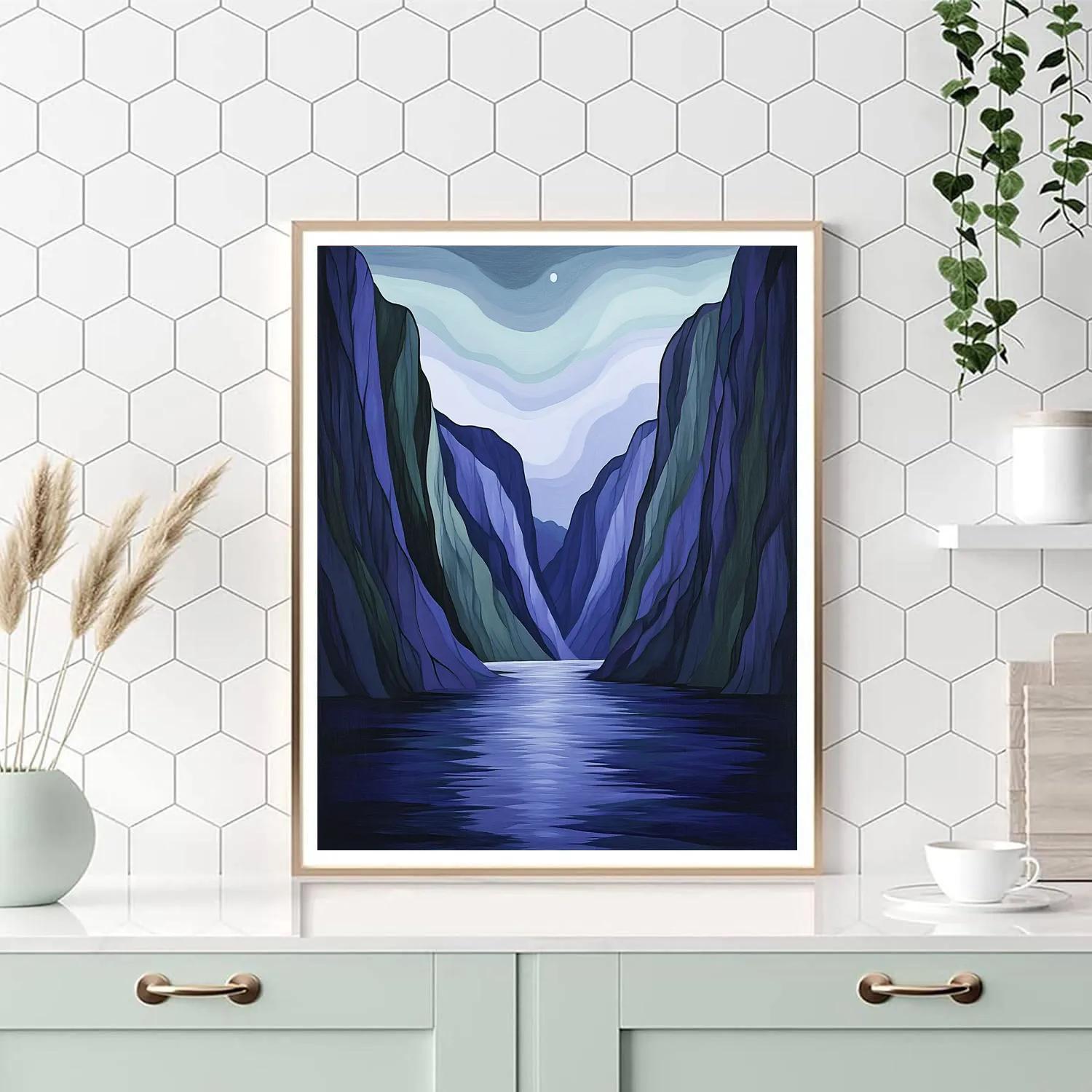 Frederick Varley Inspired Mist Rising From Moonlit Fjord Painting by numbers kit