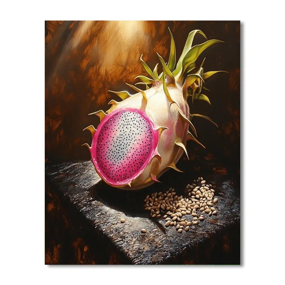 Caravaggio Inspired Dragonfruit Nocturne painting number kit