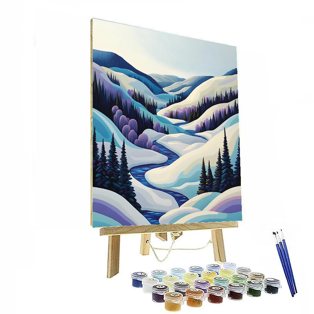 Franklin Carmichael Inspired Winter Valley With Amethyst Shadows Number painting