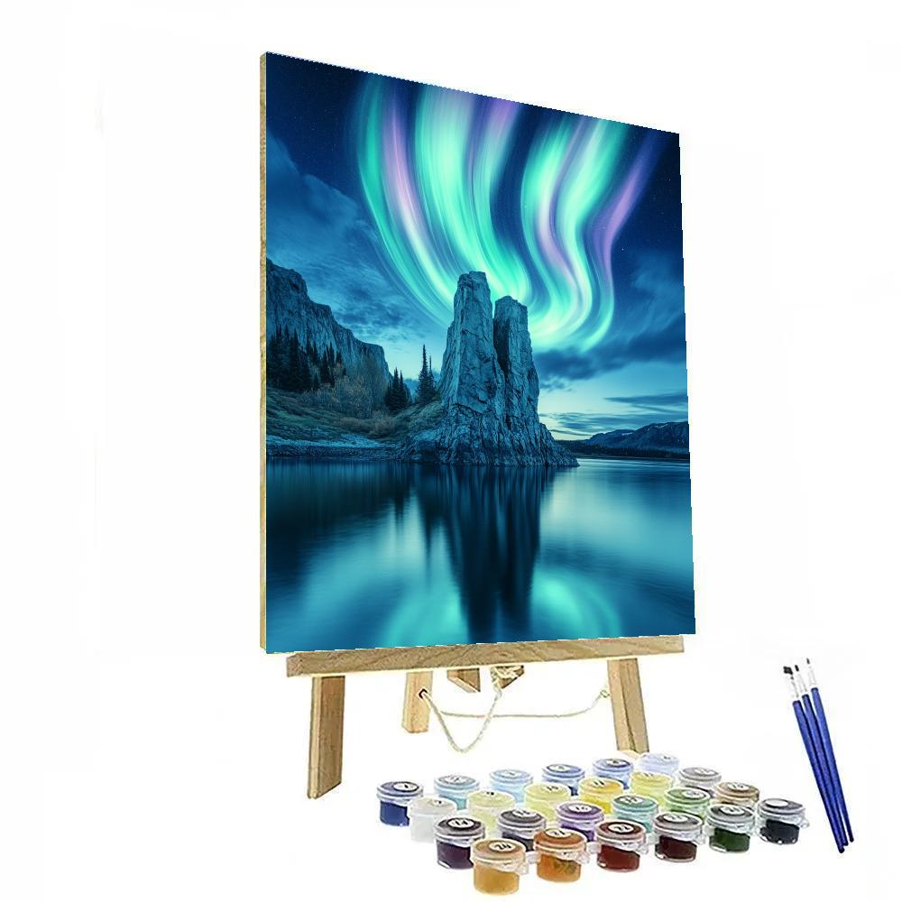 Lawren Harris Inspired Aurora Over Crystal Headland DIY paint by numbers