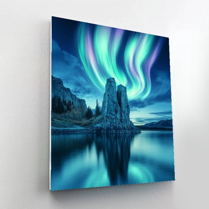 Lawren Harris Inspired Aurora Over Crystal Headland DIY paint by numbers
