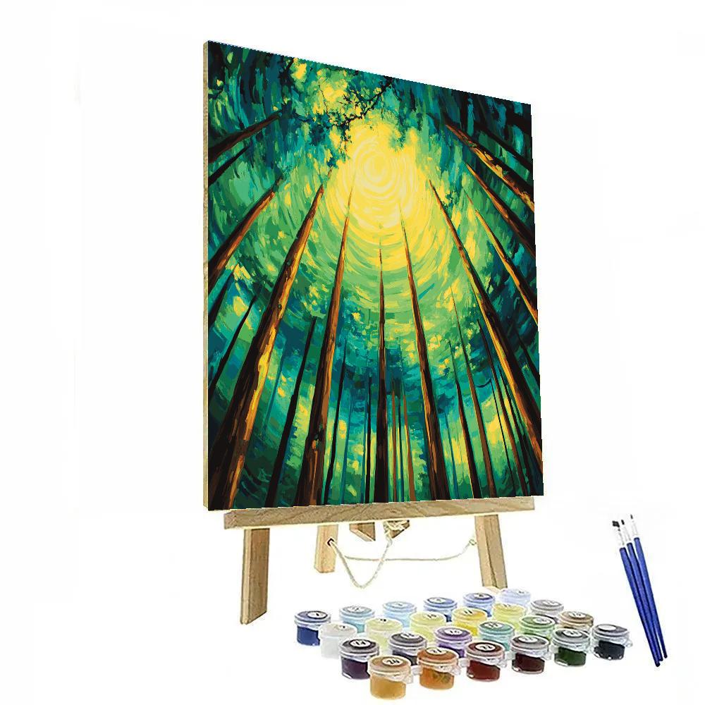 Emily Carr Inspired Emerald Cathedral Canopy paint by number