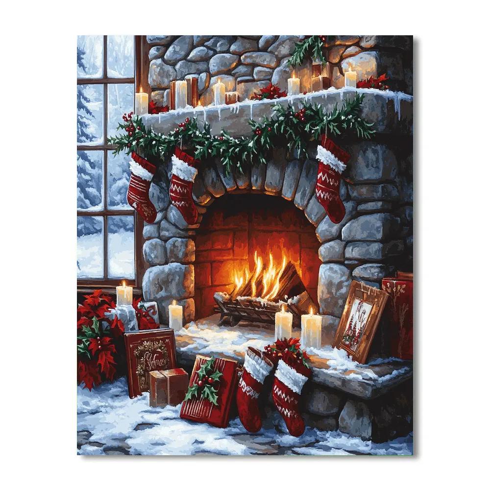 Starlit Choir By The Hearth DIY paint by numbers
