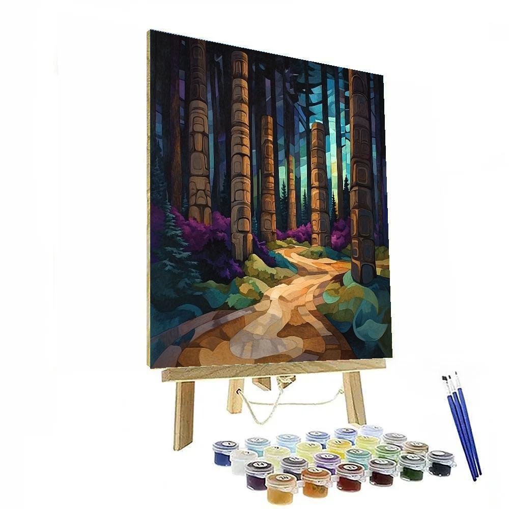 Emily Carr Inspired Totem Grove Rising Numbered painting kits