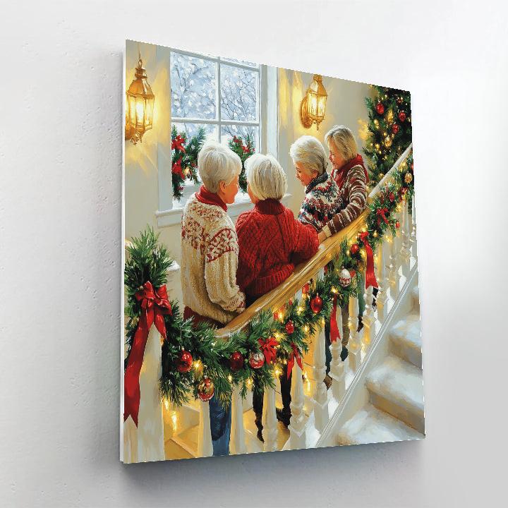 Garlands On The Staircase paint by numbers