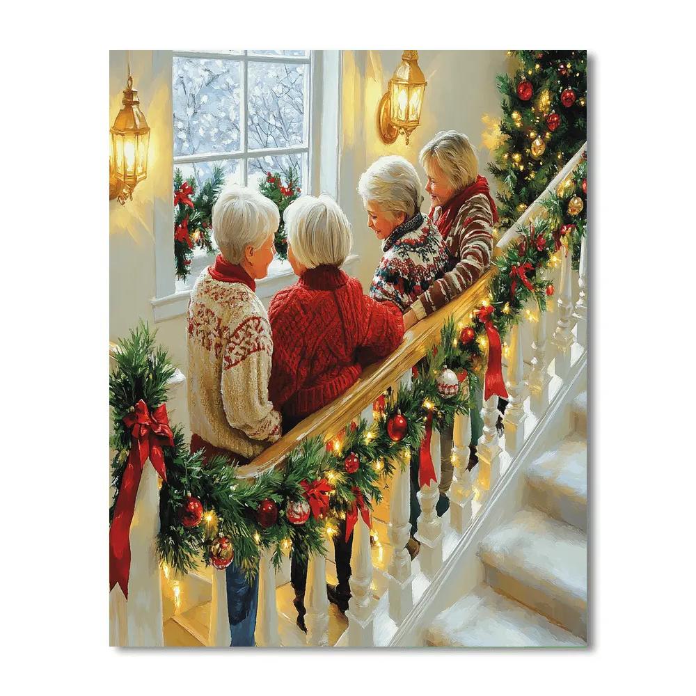 Garlands On The Staircase paint by numbers