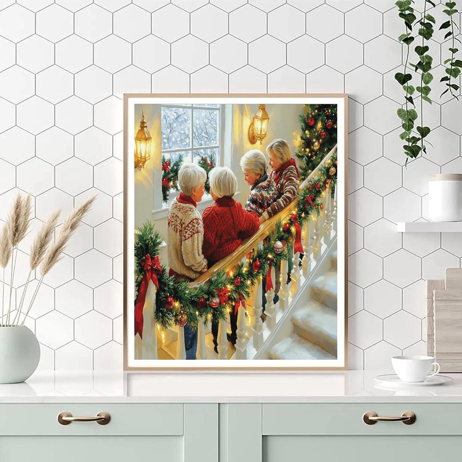 Garlands On The Staircase paint by numbers