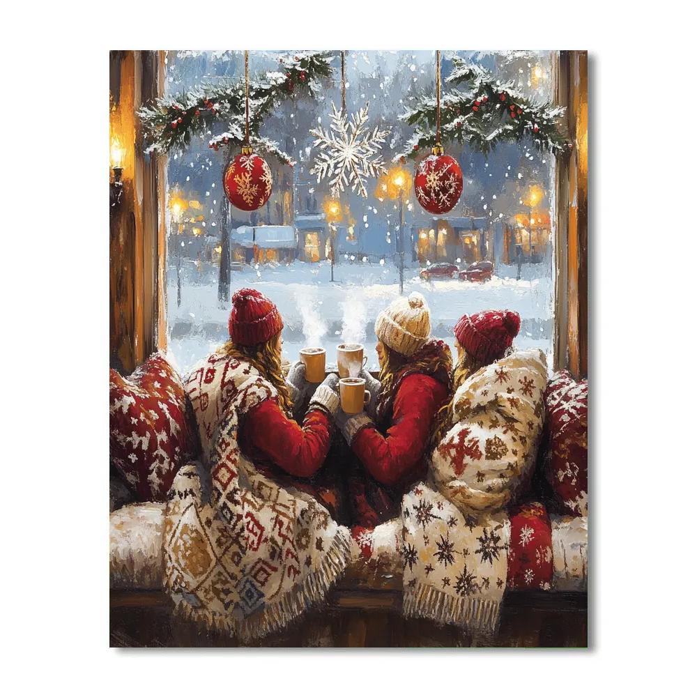 Hot Cocoa By The Window Paint by numbers art