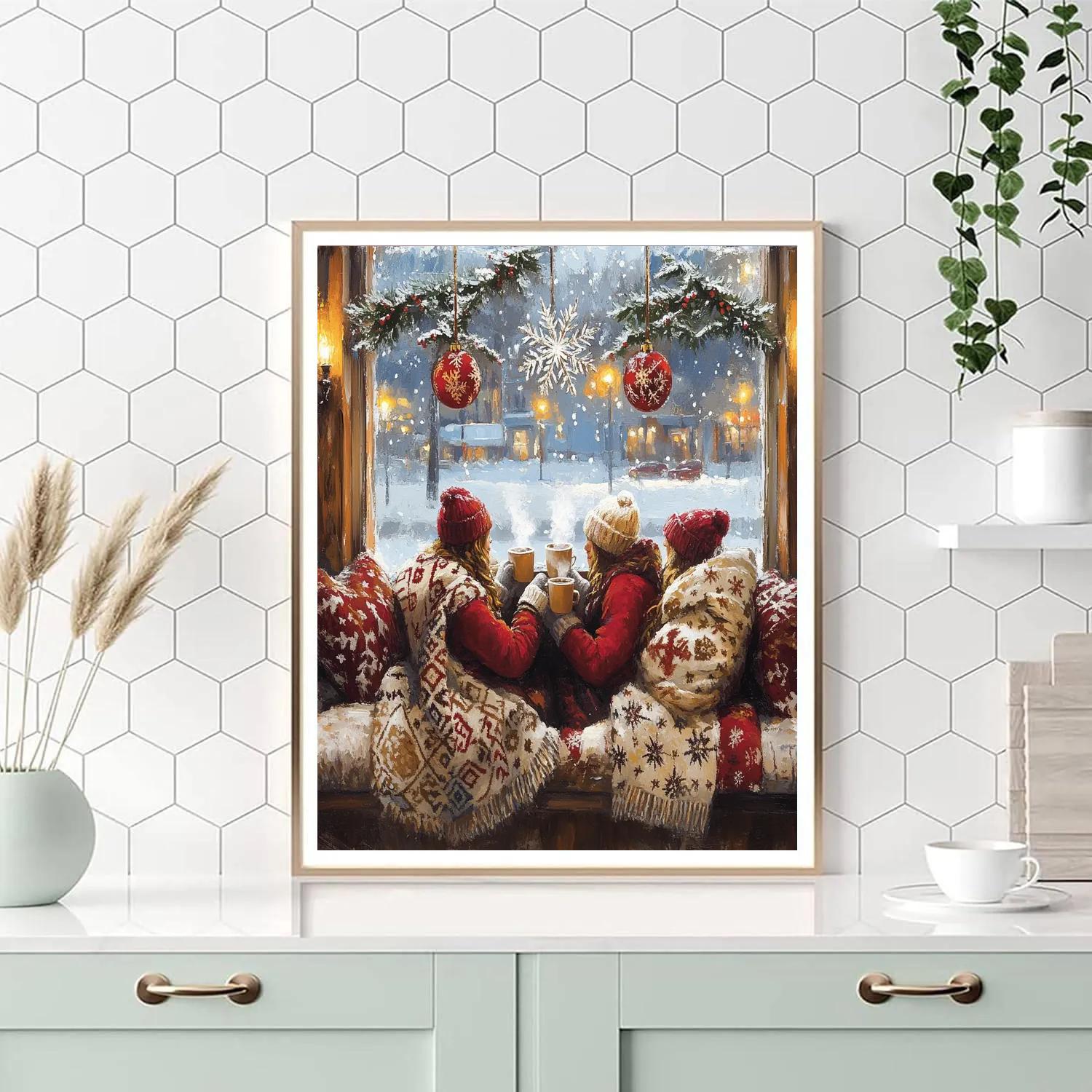 Hot Cocoa By The Window Paint by numbers art