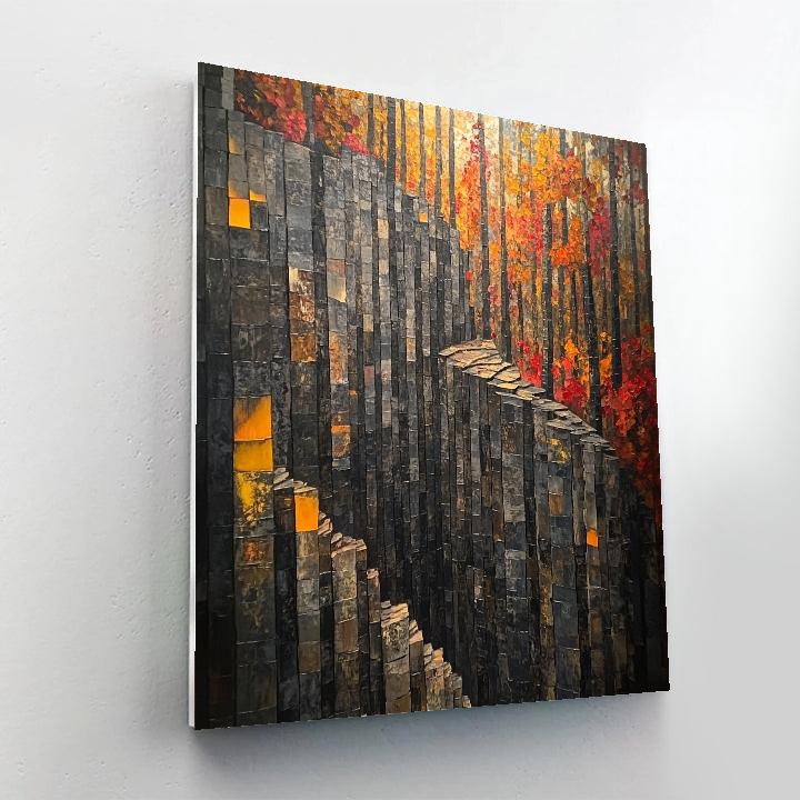 Jean-Paul Riopelle Inspired Autumn Fault Lines In Fire And Stone Paint by numbers art
