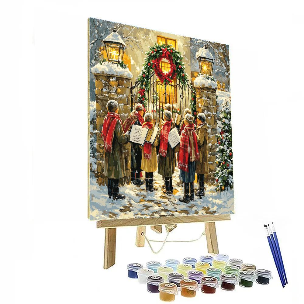 Village Carolers At The Wreath Gate paint by numbers